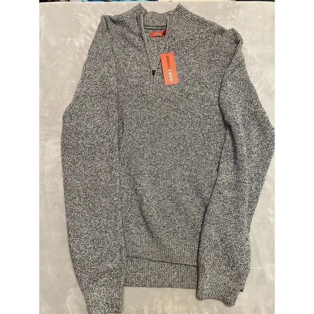 IZOD Classic-Fit Sweater Fleece Quarter-Zip Pullover Size 2xl New Grey